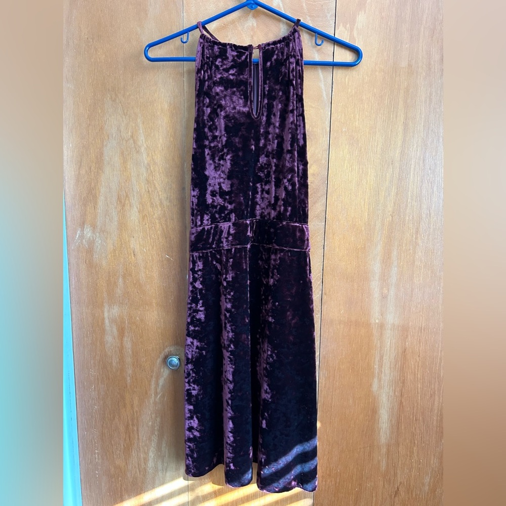 Maroon Crushed Velvet Dress